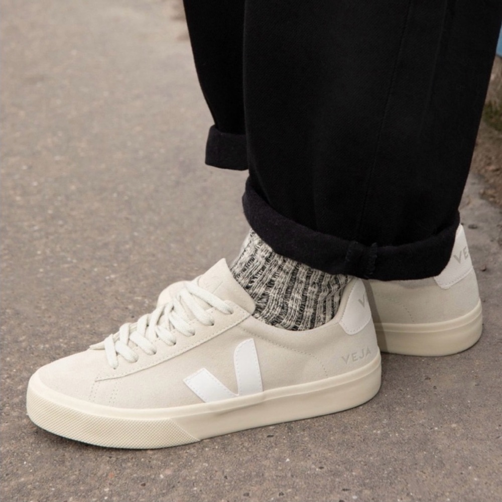 Veja Campo Nubuck Sneakers in Natural White and Tan